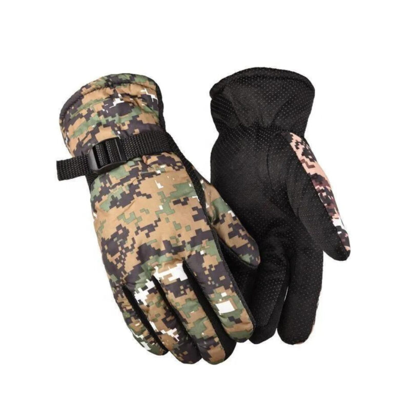 Mens and Womens Woolen Warm Army Printed Gloves