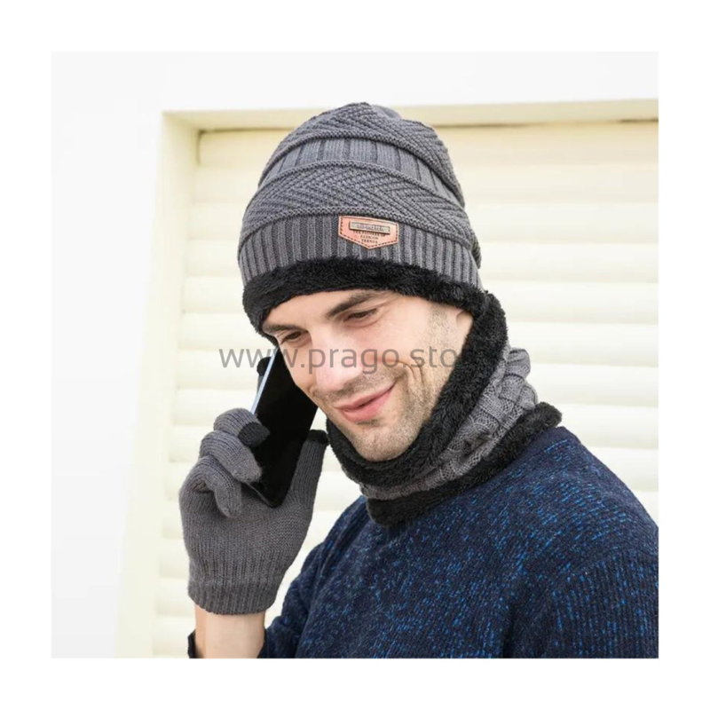 Winter Knit Woolen Cap with Neck Warmer Scarf Set for Men & Women - Image 13