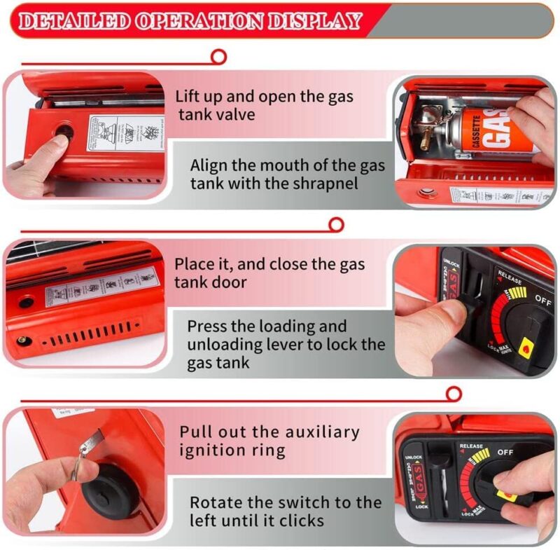 Portable Butan + LPG Gas Heater -Tent heater - Table top heater PS-177 - Image 3