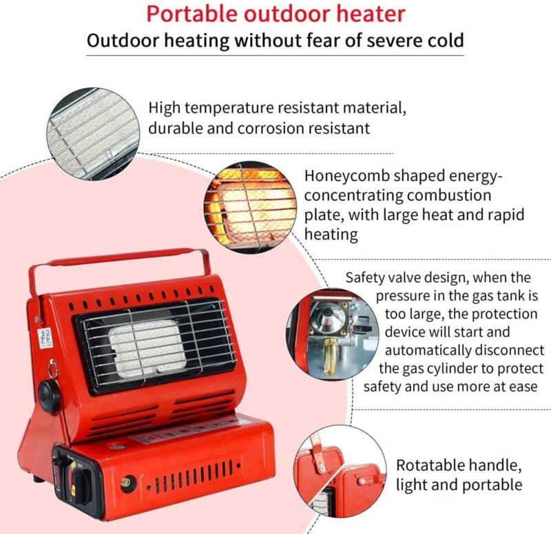 Portable Butan + LPG Gas Heater -Tent heater - Table top heater PS-177 - Image 2