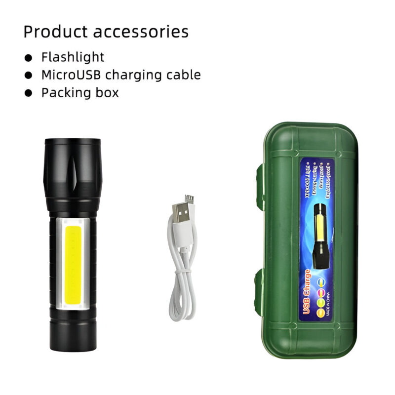 USB Rechargeable LED Torch MINI Portable 3 Mode Flash Light Ps236 - Image 3