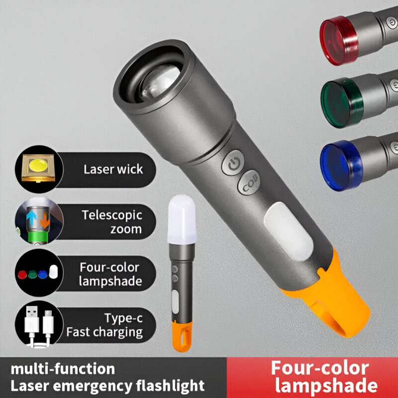 Multi-functional USB Torch light Metal Ps238 - Image 5