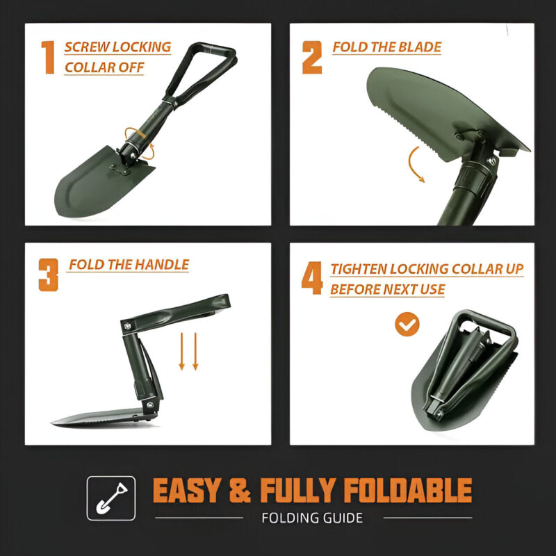 Multi-functional Three Folding Shovel For Outdoor Camping Ps219 - Image 2