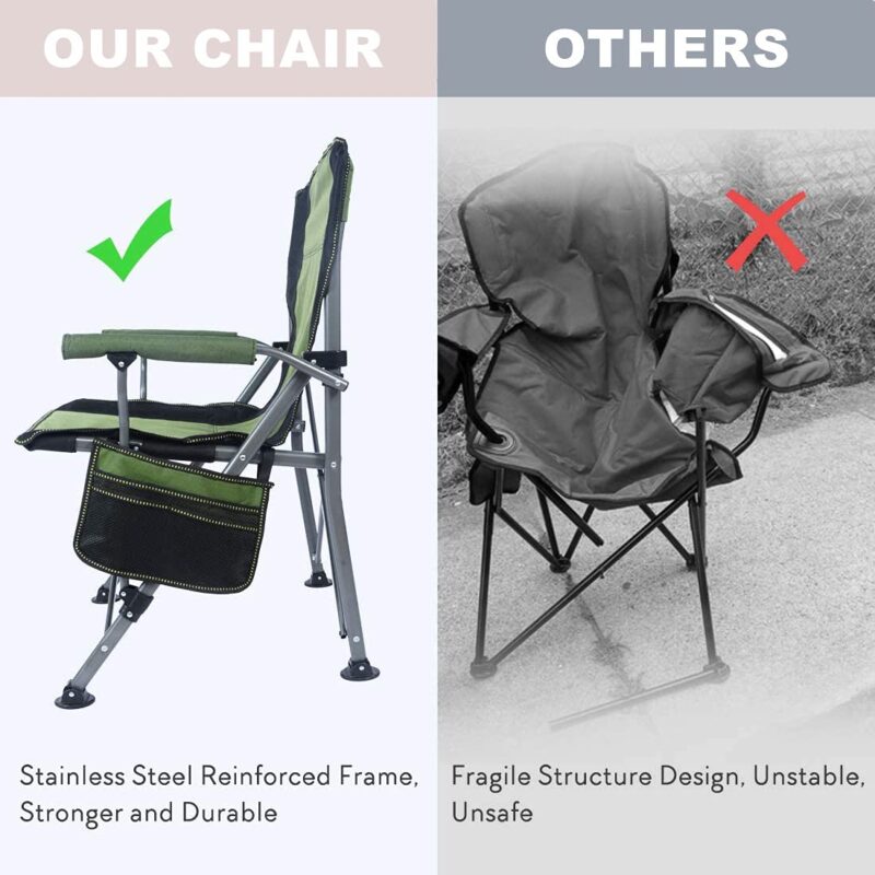 Folding Heavy Duty Support Chairs with Arm Rest Cup Holder and Portable Carrying Bag PS117